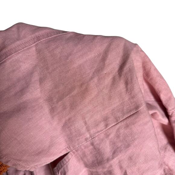 Susan Bristol Linen Blend Shirt M Pink Mauve NWT Button Up - Picture 8 of 8